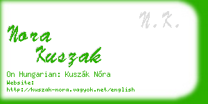 nora kuszak business card
